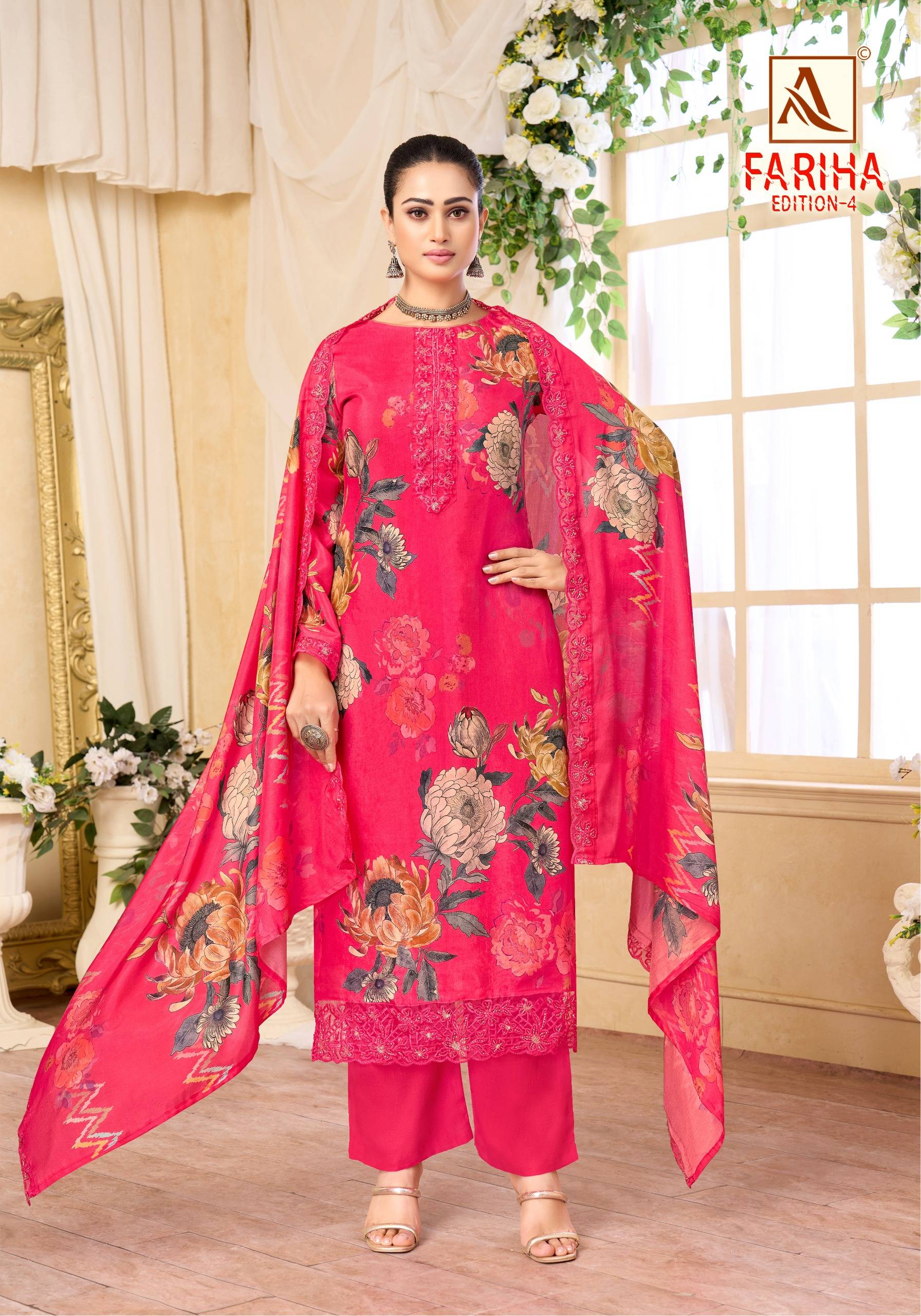 FARIHA VOL-4 By Alok Suit 01 To 08 Series Beautiful Festive Suits Stylish Colorful Fancy Casual Wear Maslin Dresses At Wholesale Price